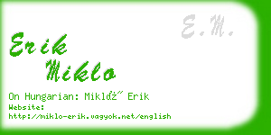 erik miklo business card